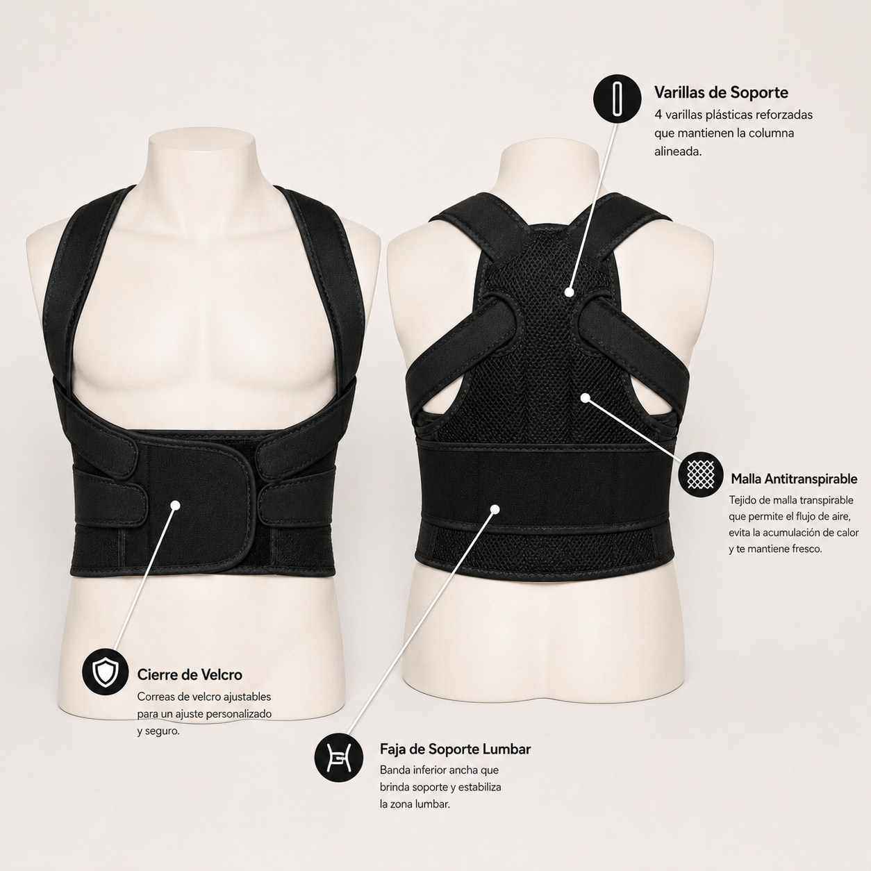 Posture Corrector Back Orthopedic Straps for Men and Women Fully Adjustable Spinal Brace Comfortable Effective Upper Back Brace